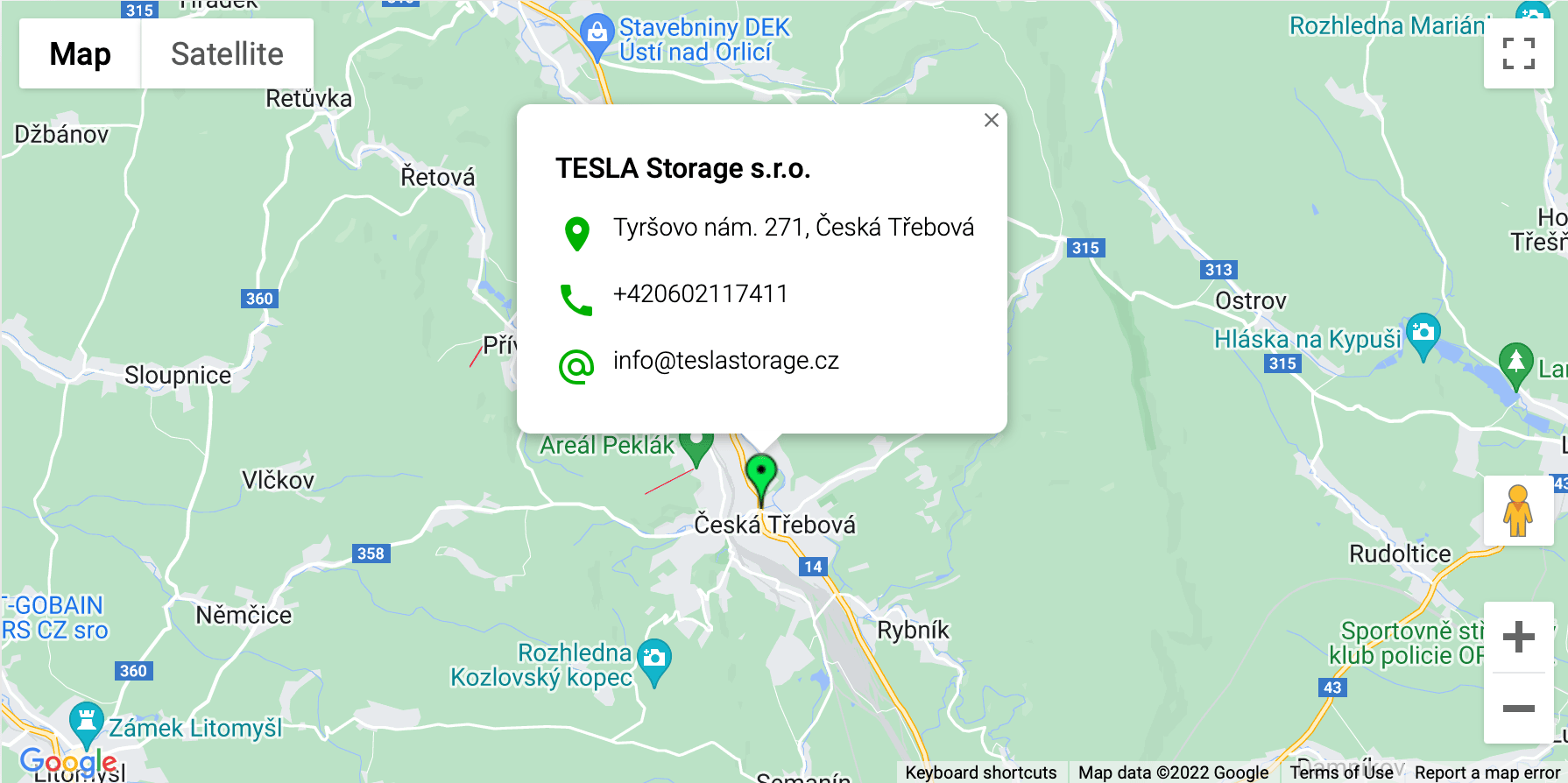 Nová zelená úsporám - mapa TESLA Storage s.r.o.